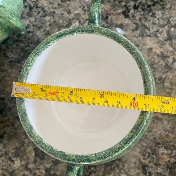 Cancello Green Lidded Bowls - Deruta Italy Dinnerware, Set of 4 - Picture 4 of 12